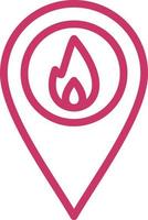 Fire Location Vector Icon Design