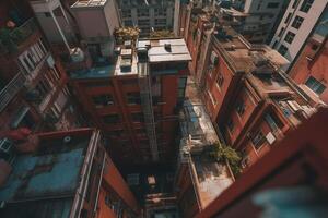 A view of a building from above photo