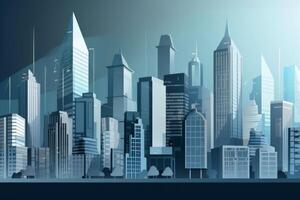 Business concept financial district created with technology. photo