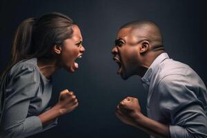 A man and a woman arguing created with technology. photo