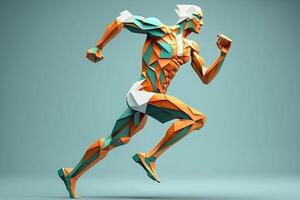 Geometric running man photo