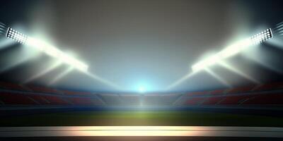 Deportes estadio luces ai generado foto