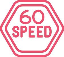 60 Speed Limit Vector Icon Design