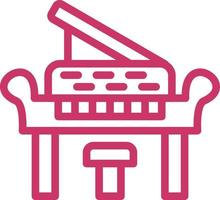 Wooden Piano Vector Icon Design