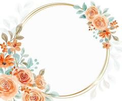 Rose flower frame with watercolor for wedding, birthday, card, background, invitation, wallpaper, sticker, decoration etc. vector