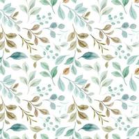 Green leaves seamless pattern with watercolor for background, fabric, textile, fashion, wallpaper, wedding, banner, sticker, decoration etc. vector