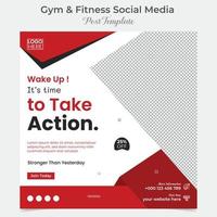 gym, fitness and sports social media post and square flyer post banner template design vector