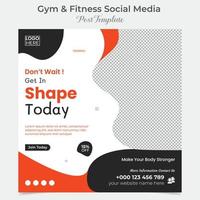 fitness training social media post and square flyer post banner template design vector