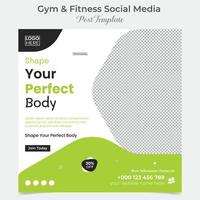 gym workout square flyer post banner and social media post template design vector