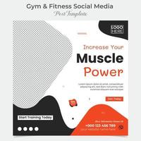 gym fitness social media post and square flyer post banner template design vector