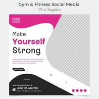 gym fitness social media post and square flyer post banner template design vector