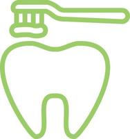 Cleaning Tooth with Brush Vector Icon Design