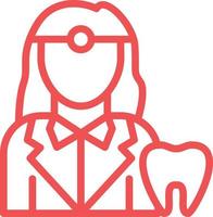 diseño de icono de vector de dentista femenino