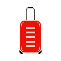 Travel suitcase on wheels with handle in trendy bright shades. Happy World tourism day. Suitcase day vector