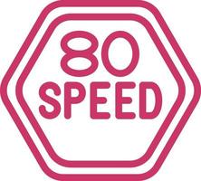 80 velocidad límite vector icono diseño