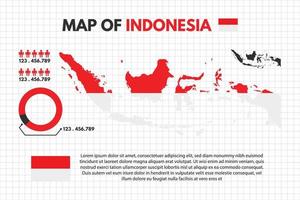 Infographic Map op Indonesia Country include of flag people icon statistic and pie chart vector design flat style isolated ready to use free editable