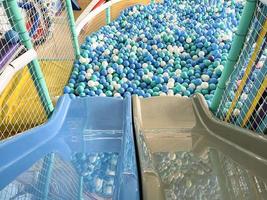 Kids playroom, playground in the entertainment center. Kindergarten. photo