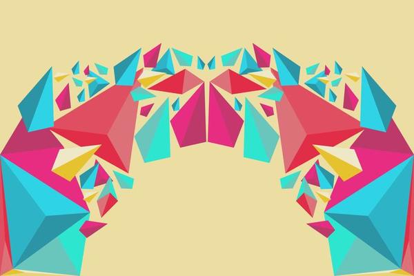 Vector abstract low poly geometric 3d shapes for background, banner, web, poster, ad, etc.