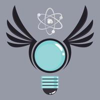 Lightbulb innovation logo with wings vector icon graphic illustration