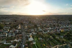 Aerial View of Luton Residential District of Saint Augustine Ave Luton England England Great Britain. The Image was Captured on 06-April-2023 with Drone's Camera During Sunset photo