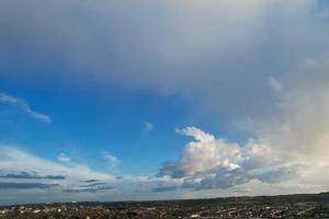 Aerial View of Luton Residential District of Saint Augustine Ave Luton England England Great Britain. The Image was Captured on 06-April-2023 with Drone's Camera During Sunset photo