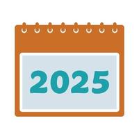 2025 Calendar Colored Icon. Editable Vector EPS Symbol Illustration.