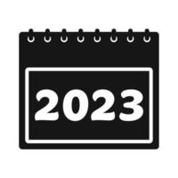 2023 Calendar Black Icon. Editable Vector EPS Symbol Illustration.