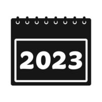 2023 calendario negro icono. editable vector eps símbolo ilustración.