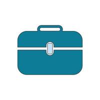 Colorful Briefcase Icon on gray background. vector