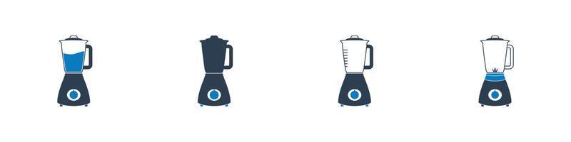 Electric Blender Icon Set. Collection of Juice Maker, Fruit Mixer and More Icons. Editable Flat Vector Illustration.