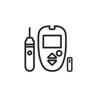 Diabetic Meter Line Icon. Editable Vector EPS Symbol Illustration.