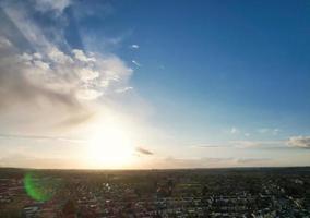 Aerial View of Luton Residential District of Saint Augustine Ave Luton England England Great Britain. The Image was Captured on 06-April-2023 with Drone's Camera During Sunset photo