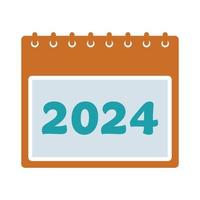 2024 Calendar Colored Icon. Editable Vector EPS Symbol Illustration.