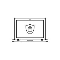 Computer Security line icon. Flat style vector EPS.