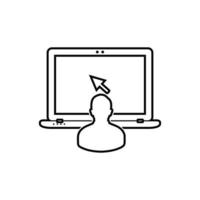 Computer user line icon. Flat style vector EPS.