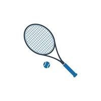 Tennis Racket and Ball Icon. Editable Vector EPS Symbol Illustration.