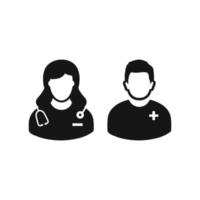 Medical Nurse and Ward boy Icon. Editable Vector EPS Symbol Illustration.