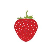 Strawberry Icon with leaf. Editable Vector EPS Symbol Illustration.