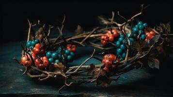 Original crown of thorns of jesus christ realistic. photo