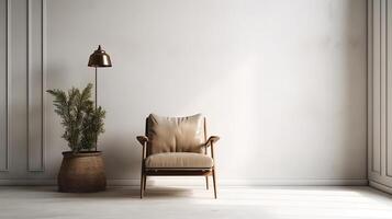 Stylish Armchair and Diffrent Potted Plants. photo
