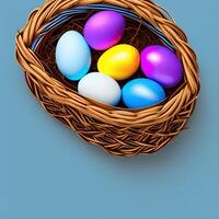 Easter celebration concept. colorful easter egg with colorful background. photo