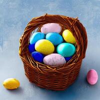 Easter celebration concept. colorful easter egg with colorful background. photo