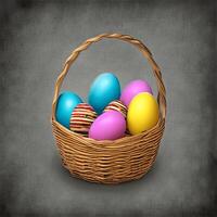 Easter celebration concept. colorful easter egg with colorful background. photo