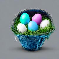 Easter celebration concept. colorful easter egg with colorful background. photo