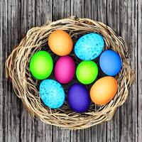 Easter celebration concept. colorful easter egg with colorful background. photo