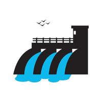 agua represa logo icono, ilustración diseño modelo vector