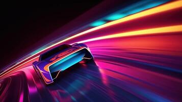 Speeding Through the Race Track. photo