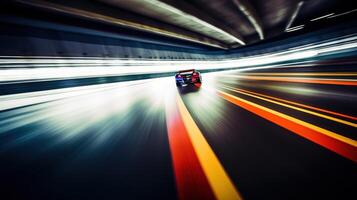 Speeding Through the Race Track. photo