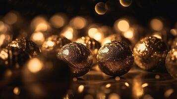 Sparkling Luxury, Gold Glitter, Bokeh Sparkles, and Particles. photo