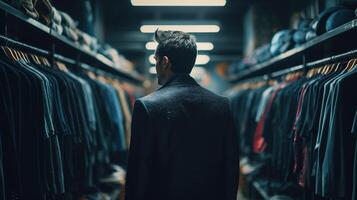 Business Suit Shopping in a Department Store. photo